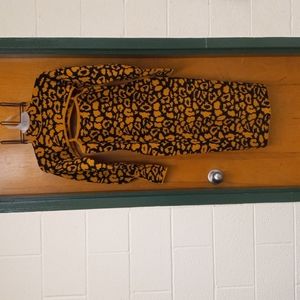 Fashion Nova, animal print body content sweater dress. Size 1x